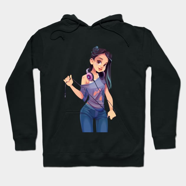 Cute and sexy modern cartoon anime girl Hoodie by Clicky Commons